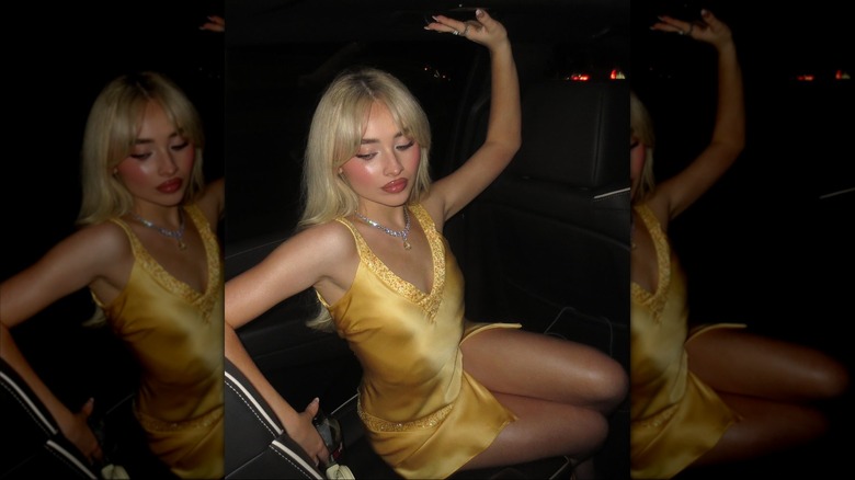 Sabrina Carpenter in a yellow dress