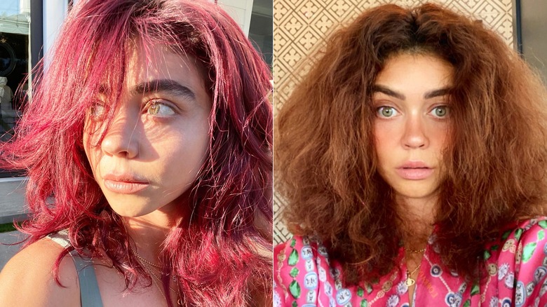 Sarah Hyland with red hair in 2020