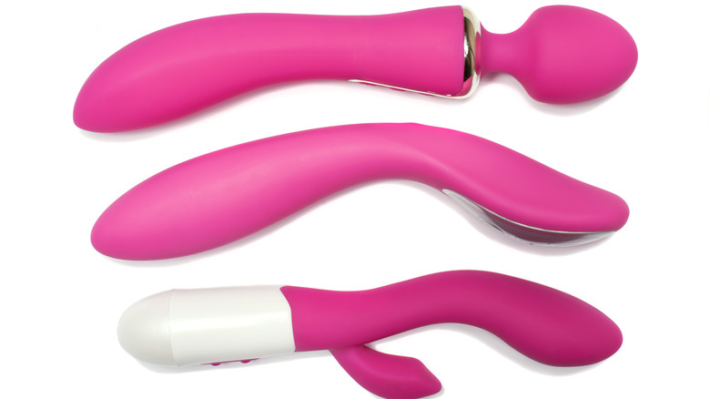 Three pink vibrator dildos