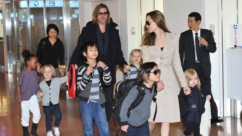 The Jolie family at the aiport