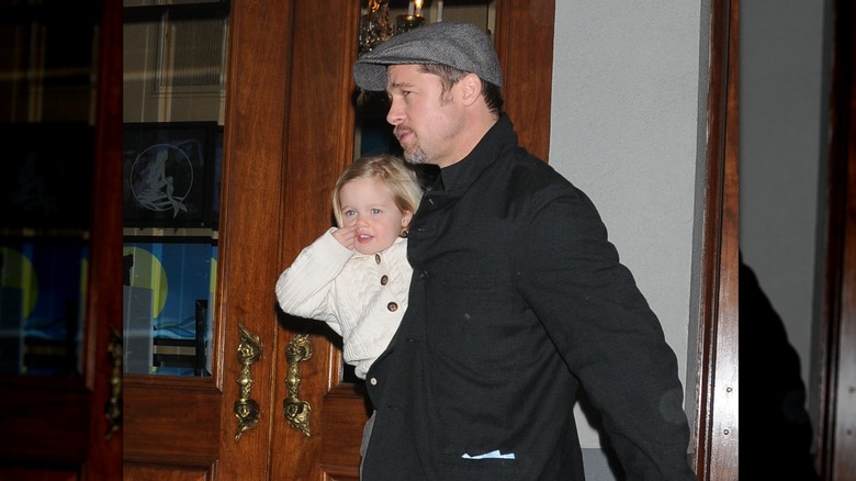 Shiloh Jolie with Brad Pitt