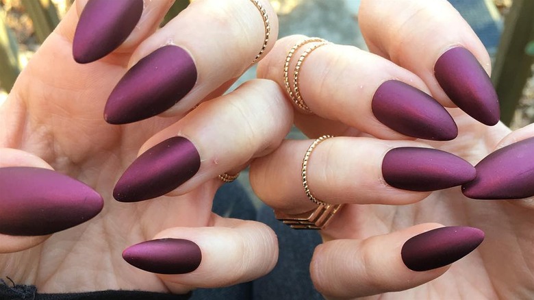 Matte metallic nails