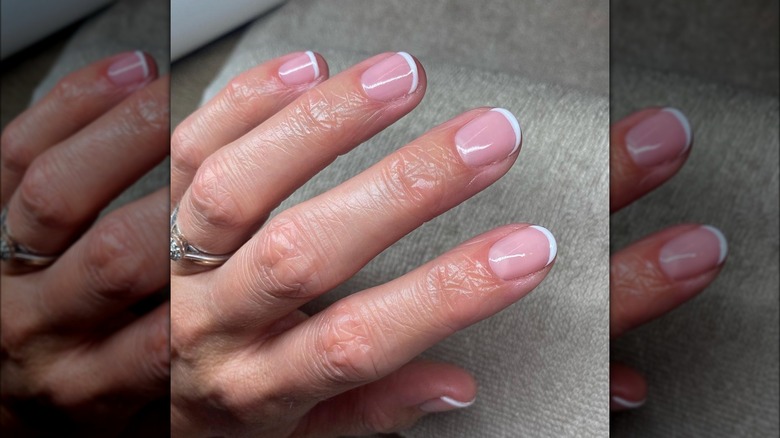 Thin French manicure