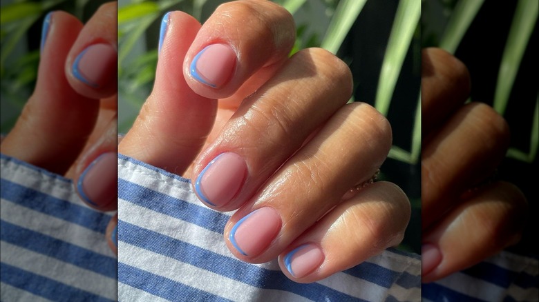 Nails with blue nail art