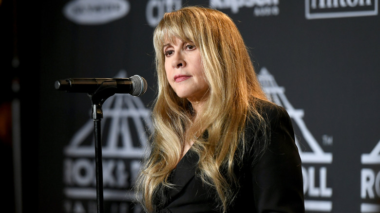 Stevie Nicks using microphone