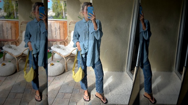 Person wearing all denim