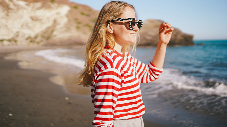 nautical red striped top