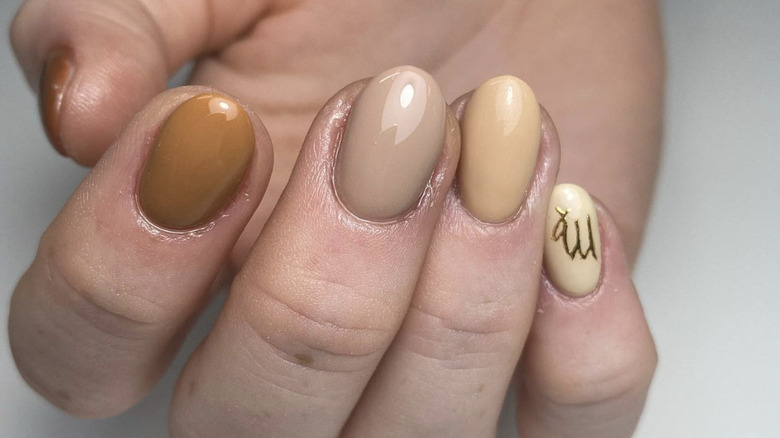 Beige Virgo nails