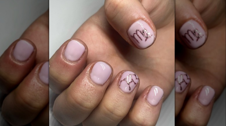 Pink virgo nails