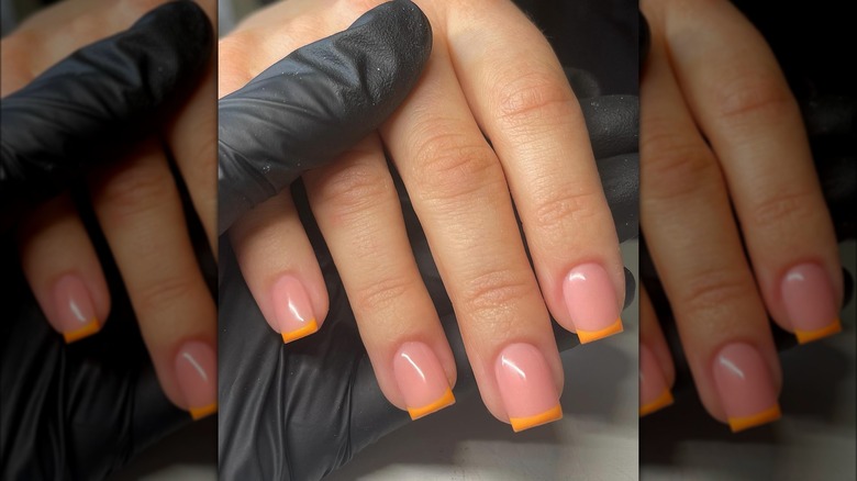 Tangerine French manicure