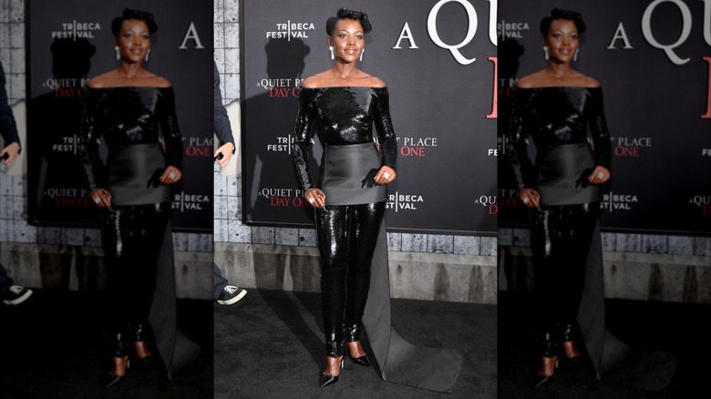 Lupita Nyong'o in all-black