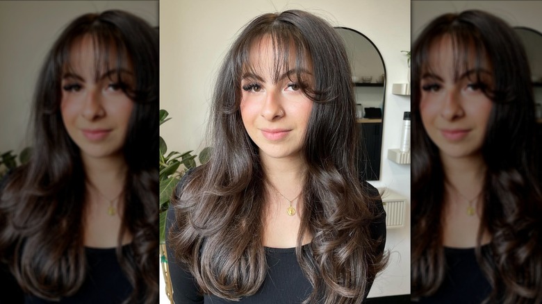 woman with wispy bangs