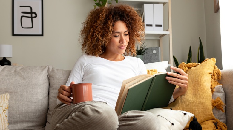 Woman reading a book