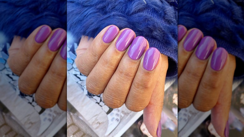 Purple short nails