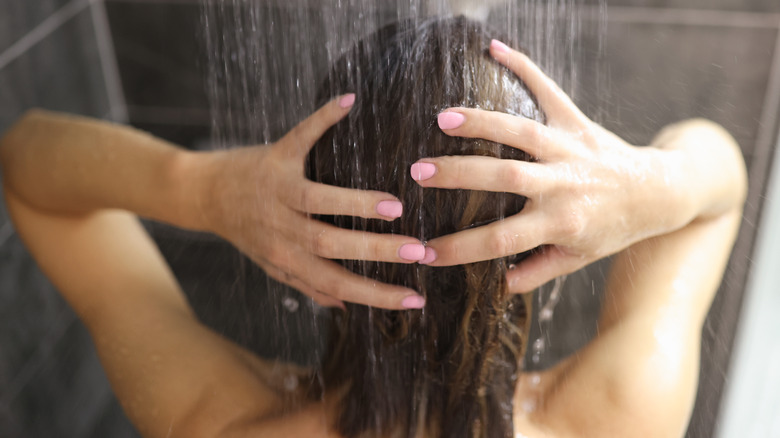 Woman in shower