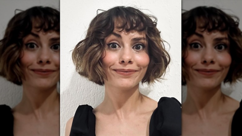 Wavy bob with bangs