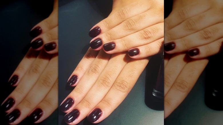 Malbec toned manicure