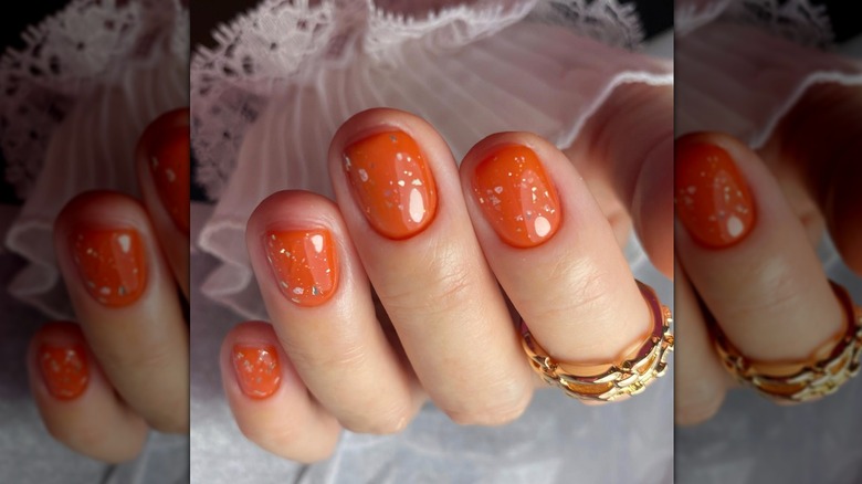 Pumpkin spice nails