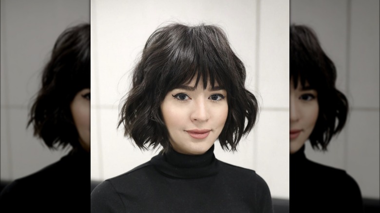 Woman with a short haircut