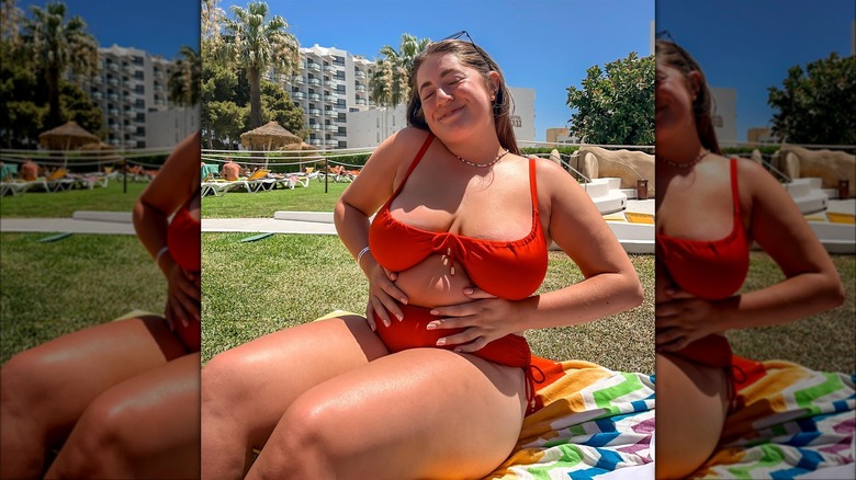 Woman in a red bikini