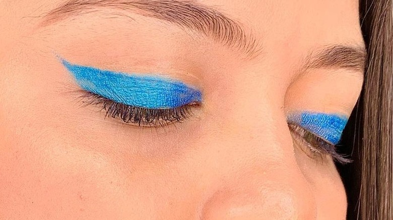 Bold blue eyeliner