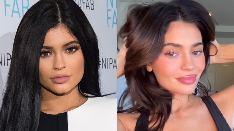 Kylie Jenner in 2015 and 2024