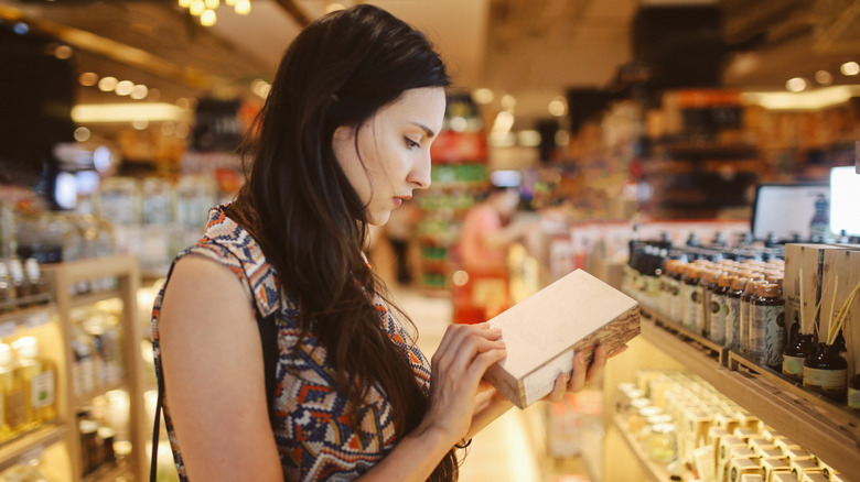 Woman shopping for skincare products