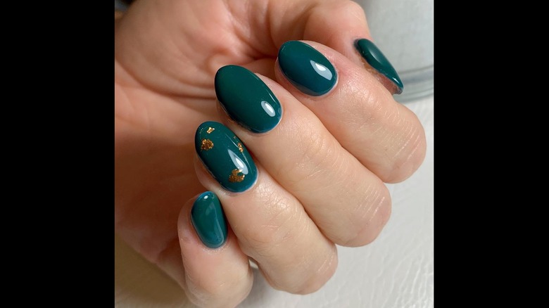 Dark teal nails