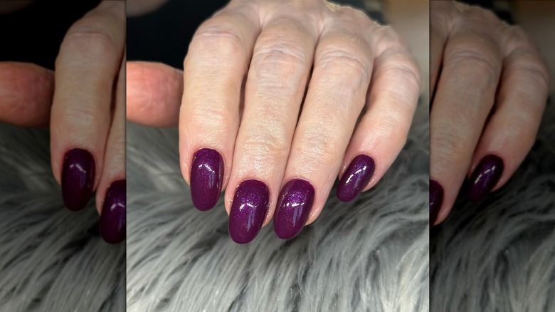 Dark plum nails