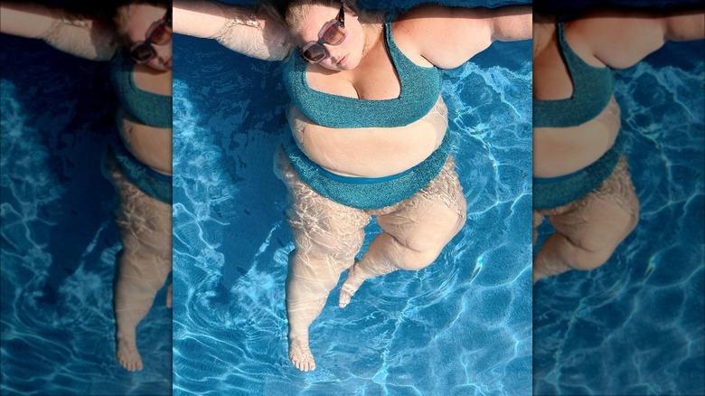 Woman in a shimmer bikini
