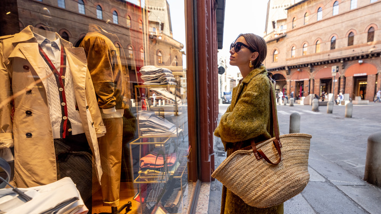 Woman window shopping 