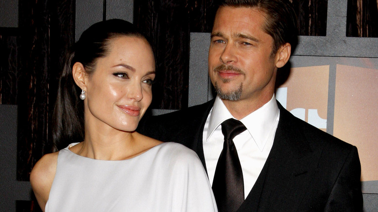 Brad Pitt and Angelina Jolie at an event