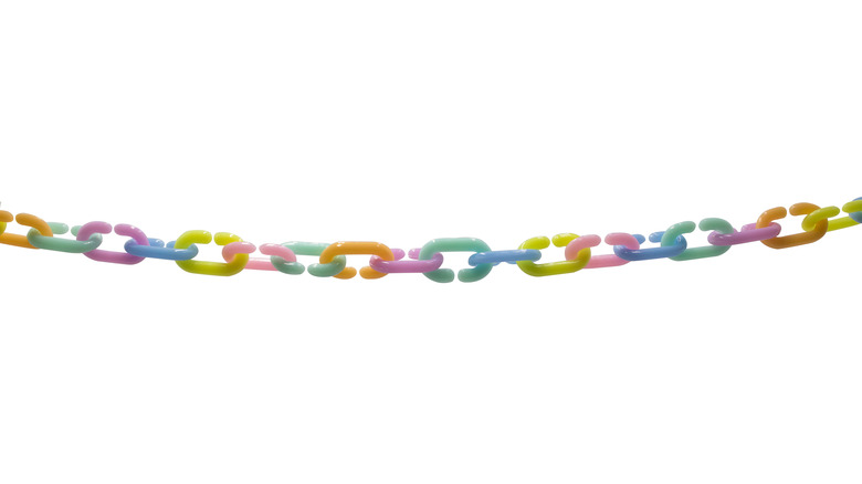 Colored chain link necklace