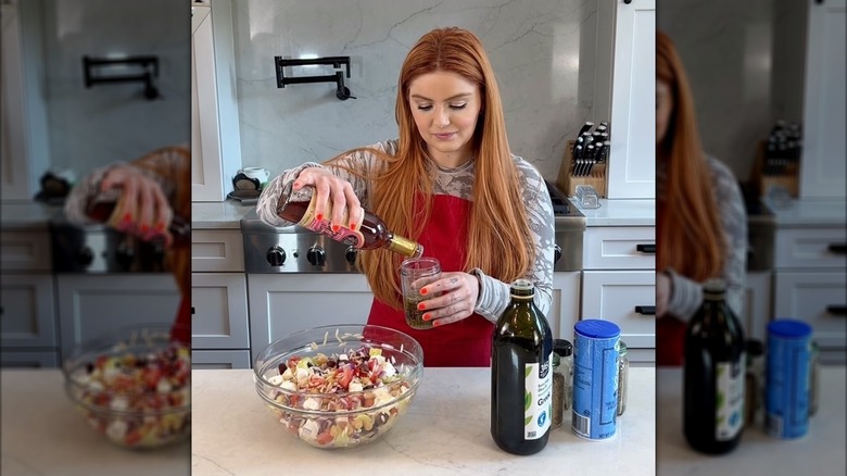 Ariel Winter cooking in the kitchen