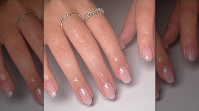 Barely there French manicure