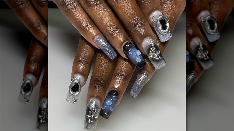 grey water nails 