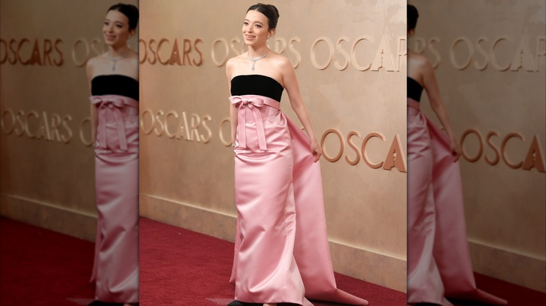 Mikey Madison in a pink dress at the 2025 Oscars