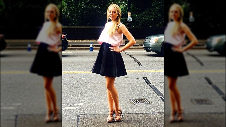 Tiffany Trump on a crop top and skirt