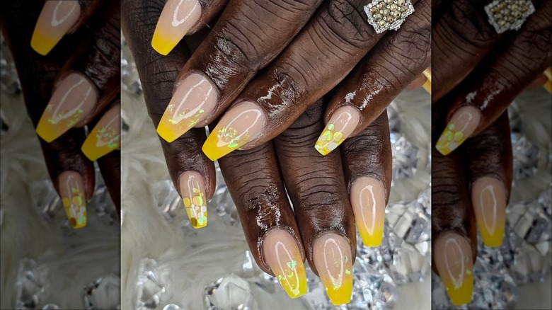 Ombre yellow nails