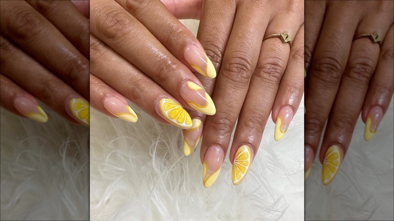 Lemon manicure