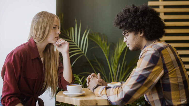 Couple having hard conversation