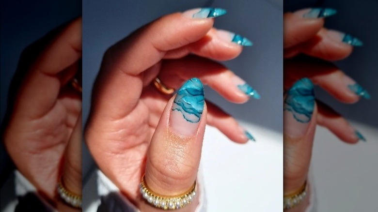 alternate water marbled nail method