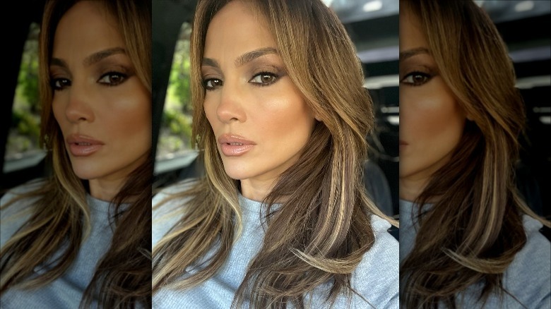 Jennifer Lopez with curtain bangs