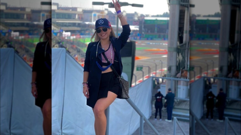Woman at an F1 race