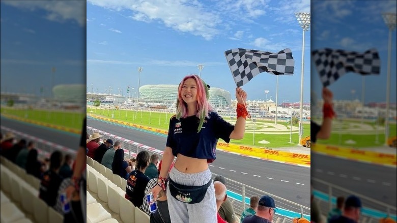 Woman at F1 race
