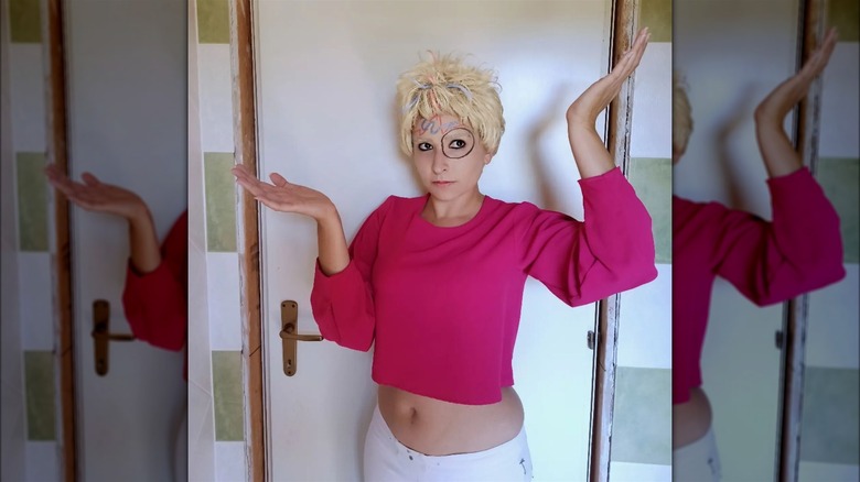 Woman dressed as Weird Barbie
