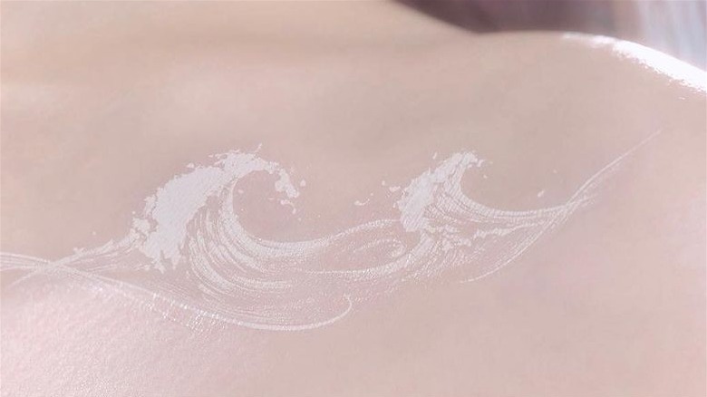 White wave tattoo