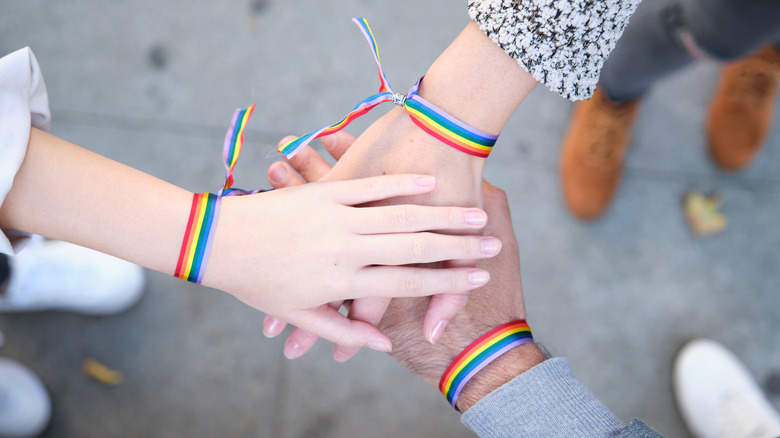 Hands rainbow pride