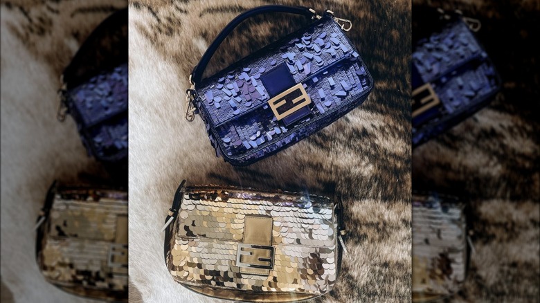 Two sequinned Fendi purses 