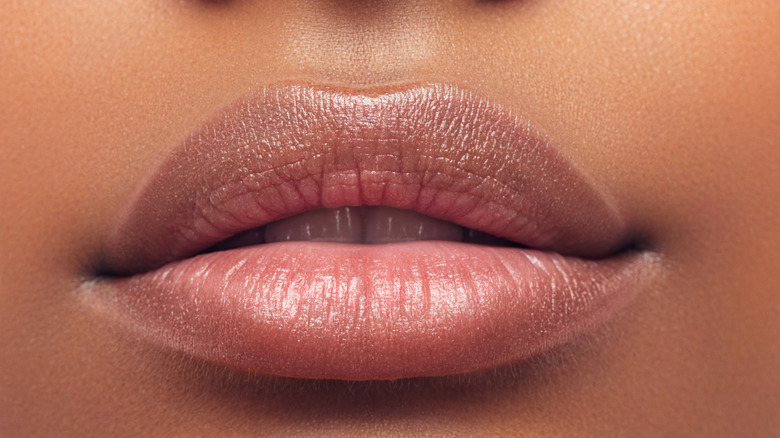 Close up of lip flip